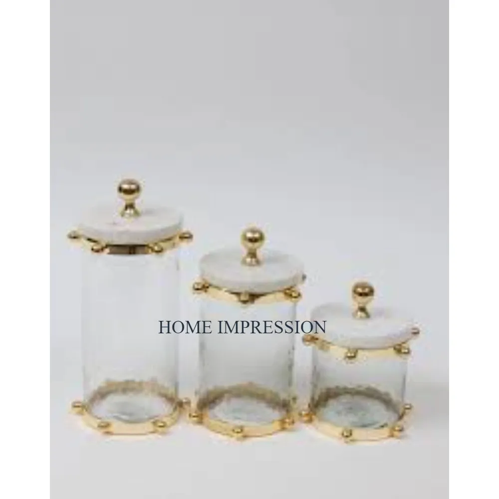 Best Selling Handmade Round Shape Kitchen Use Canister Top Quality Stylish Home and Kitchen Decorative Canisters From Indian