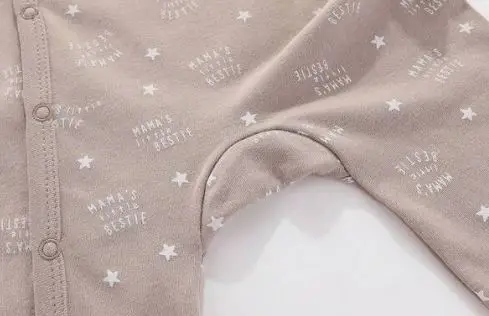 Wholesale Custom Toddler Infant Printed Zipper Sleepwear Pajamas 100% Organic Cotton Baby Footie Jumpsuit Romper