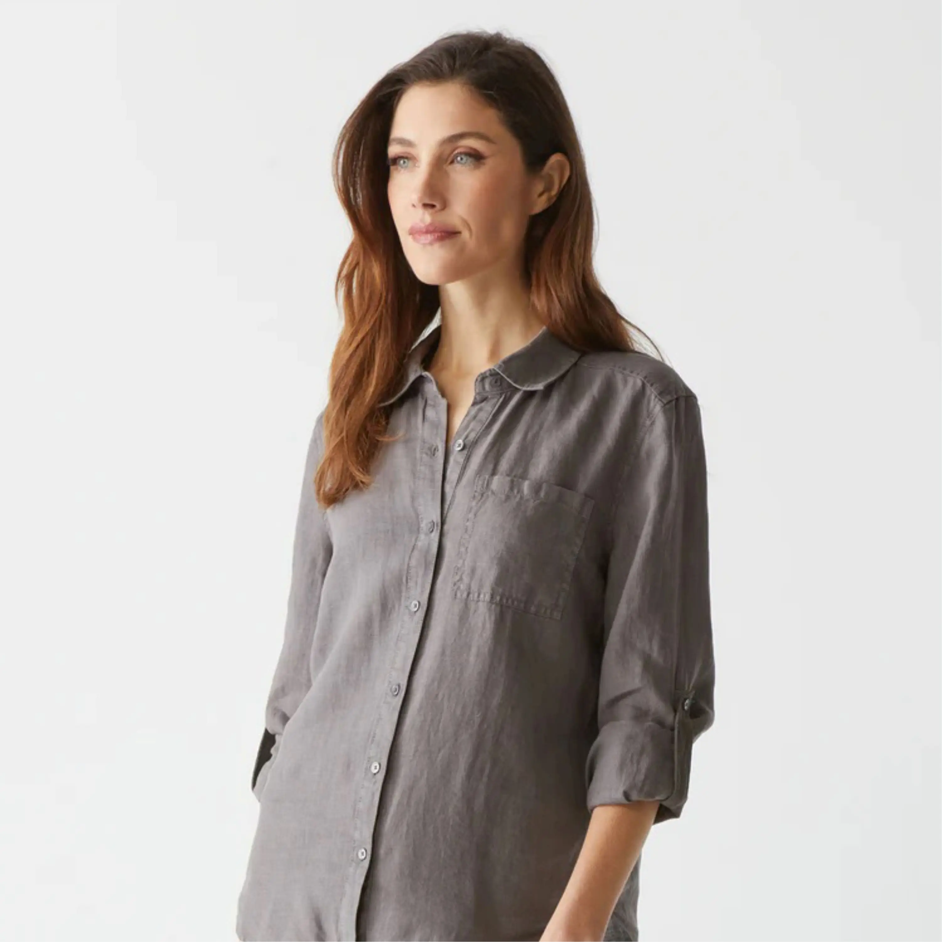 Casual Denim Button-Down Shirt for Women - Stylish and Durable, Great for Daily Wear, Available in Classic Blue and Dark Washes