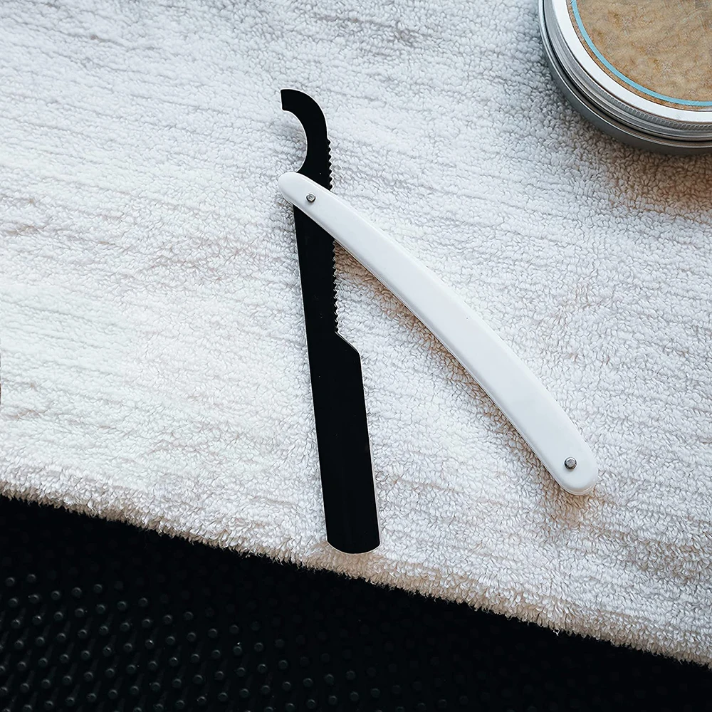 German Stainless Steel Barber Razor Thin Blade Holder Beard Manual Plastic Handel Beard Barber Razor