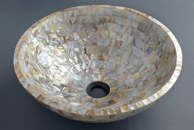 Golden mother of pearl wash basin