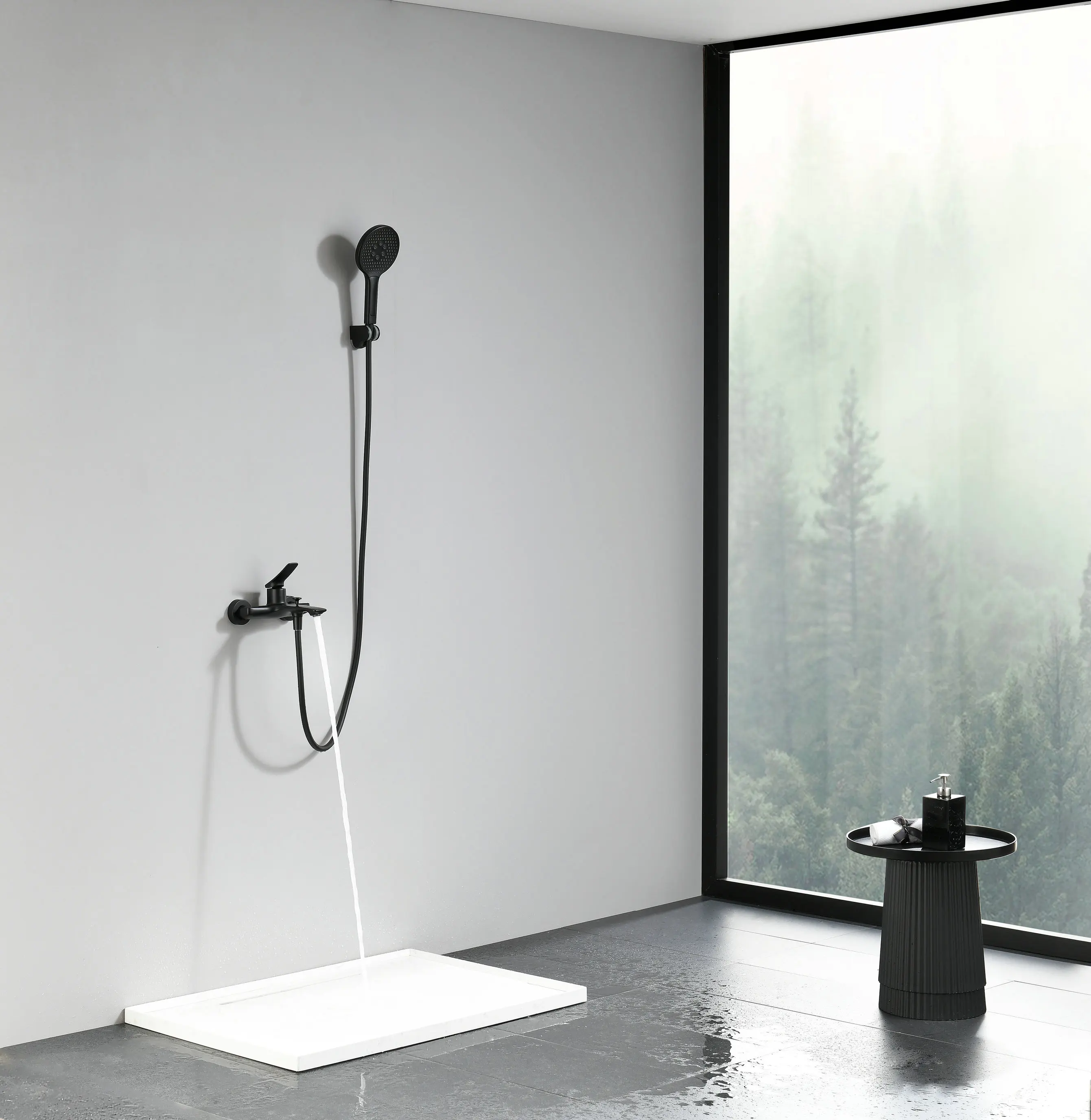 high quality wall mounted shower brass black cheap bathtub shower cabin single hand shower system set