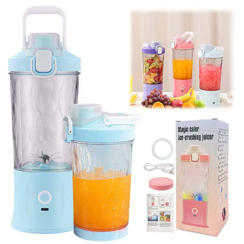 Hot Wireless Usb Rechargeable Fruit Orange & Smoothies Juicer Extractor Machine Electric Mini Handheld Portable Citrus Blender