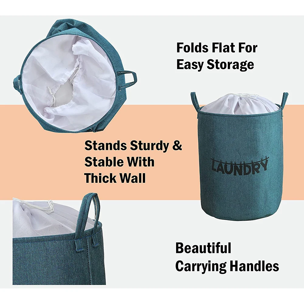 Custom Made Laundry Bags Blue Color Plain Dyed Customized Laundry Bags With OEM Service In Bulk Wholesale