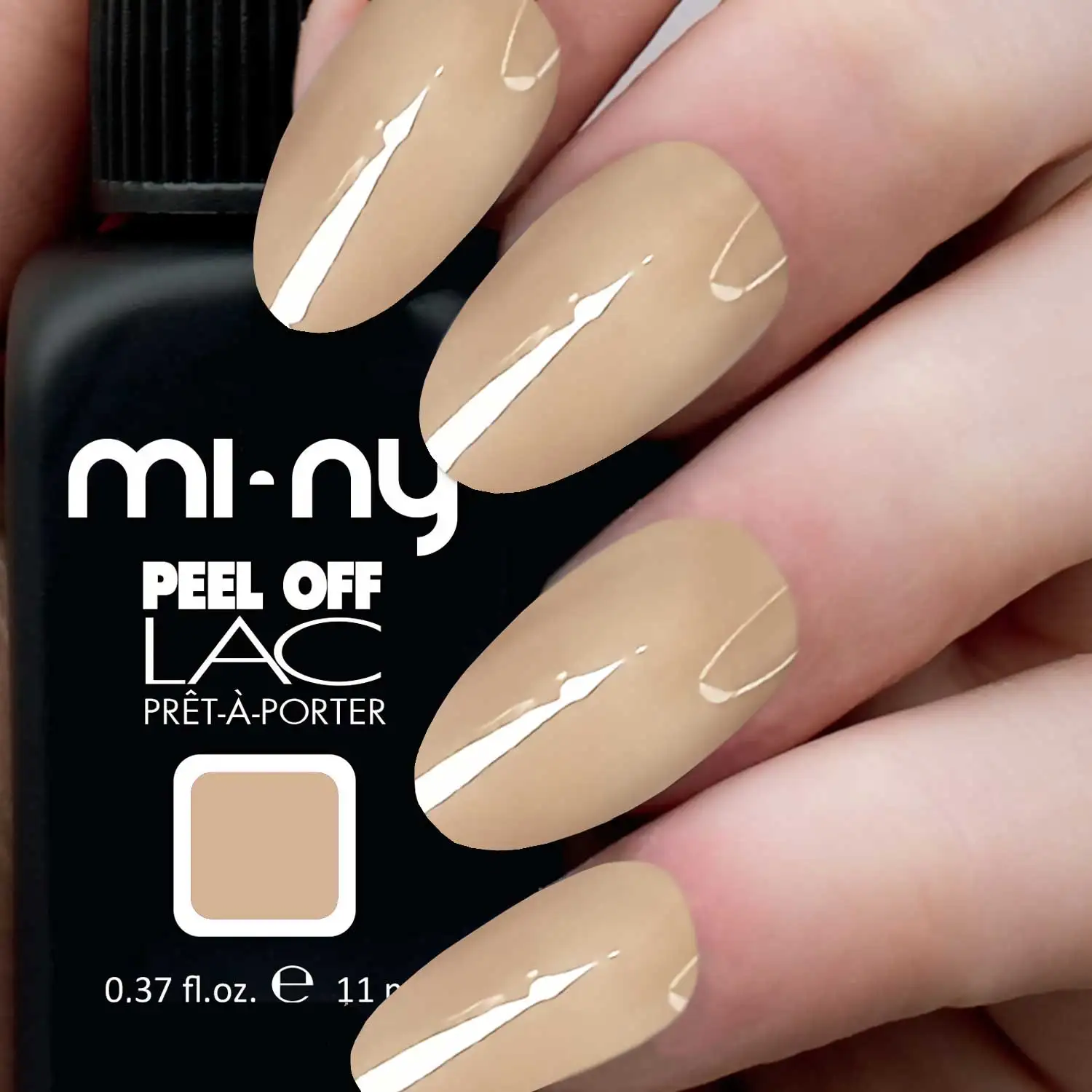 HIGH QUALITY ITALIAN REVOLUTIONARY GEL NAIL POLISH PEEL OFF LAC ONE STEP- 7 FREE FORMULATION, 3 IN 1 PRODUCT, PERFECTLY NUDE