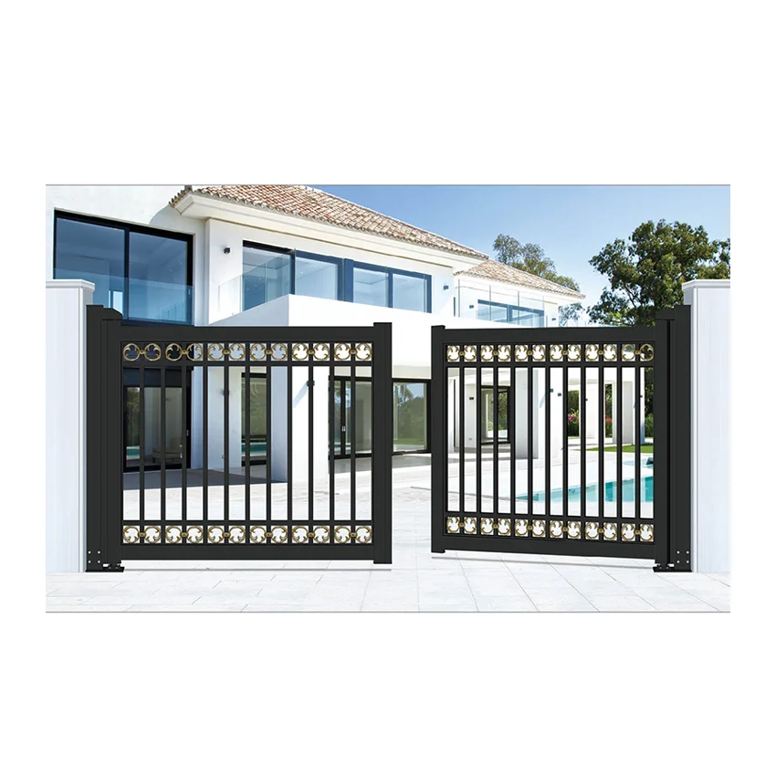 High Quality Automatic Driveway Swing Gates Fence Aluminium Garden Front Entrance Aluminum Gate