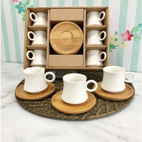 TURKISH Set of 6 Coffee Cups WHOLESALE BEST PRICE Coffee cups set BAMBOO SET from Turkish Manufacturer Producer