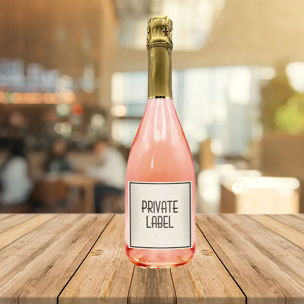 Sparkling Alcohol free Rose with personalized label for restaurant hotel corporate gadget idea for Christmas gifts merchandising