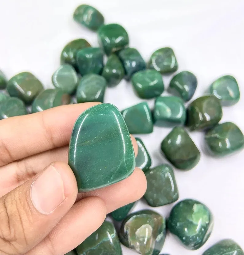 Wholesale Best Quality Nephrite Jade Tumbled Stones Natural Polished Ethically Sourced Green Jade Crystal Healing Tumble Stones