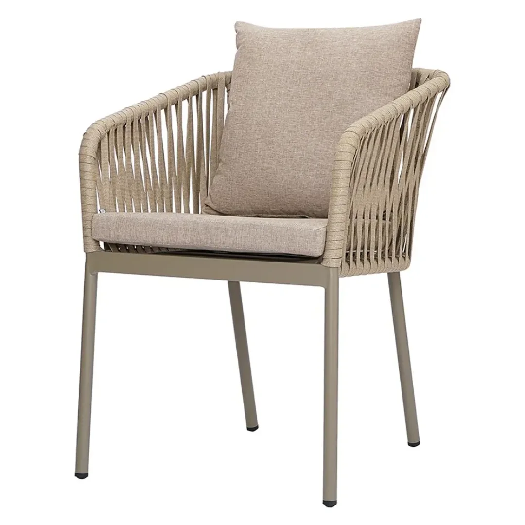 Garden Chairs Patio Furniture Outdoor Aluminum Woven Rope Wicker Dining Chair Design Waterproof For Restaurant Outdoor Furniture