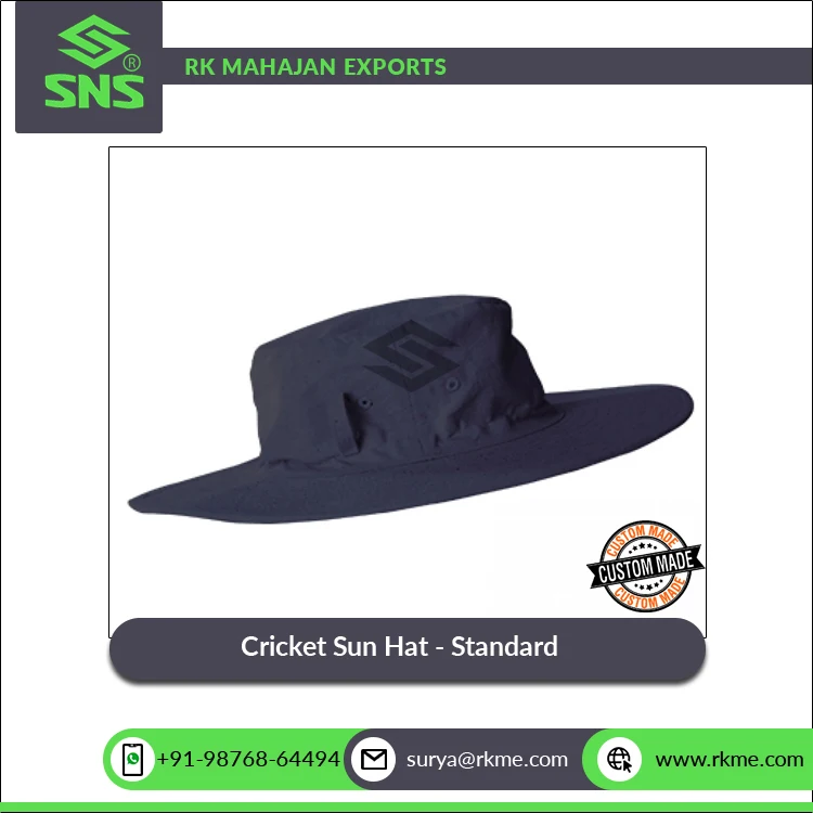 Best Selling Excellent Quality Kids & Adults Sizes Embroidered Polyester Cotton Sports Cricket Sun Hat - Standard from India