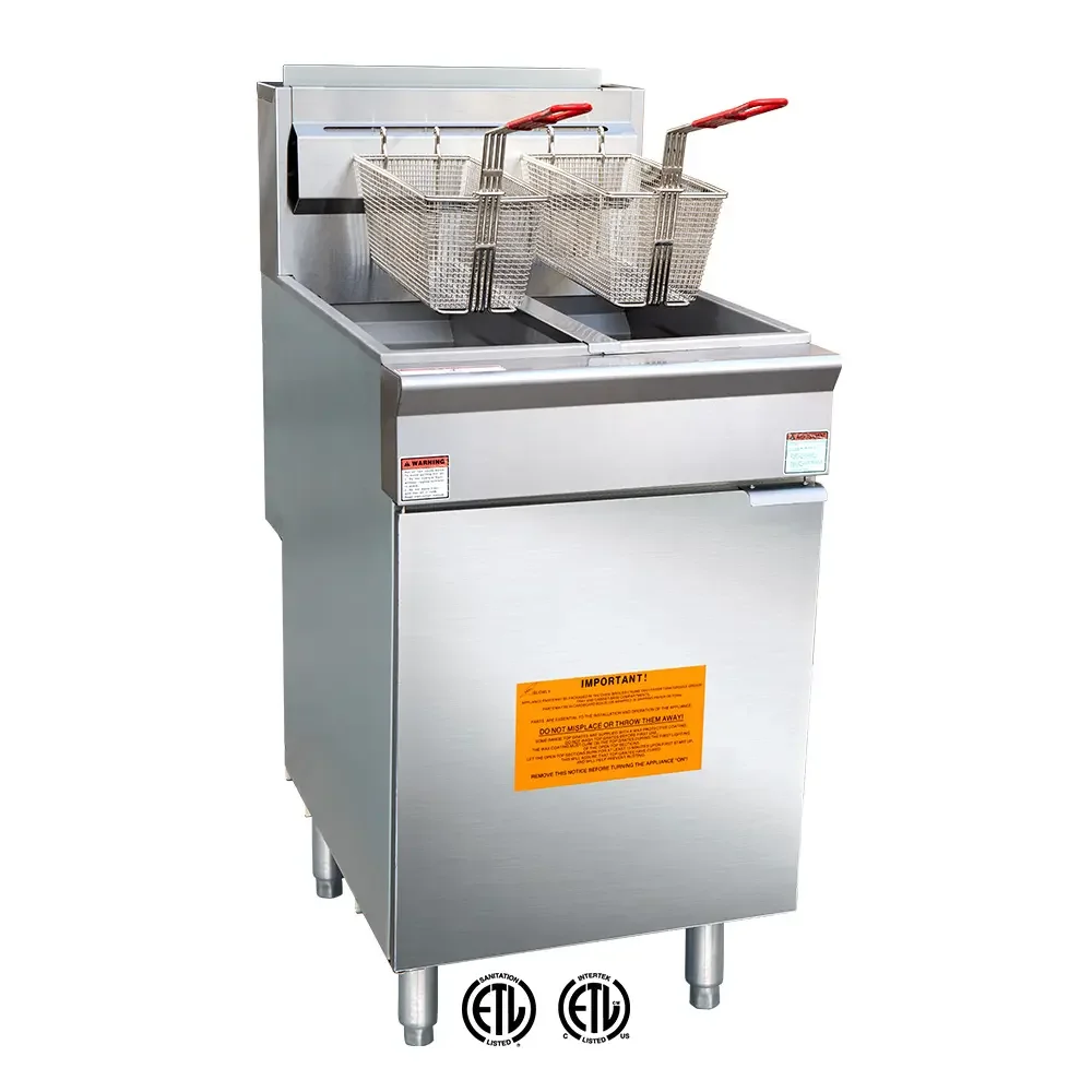 OEM ETL Hot Selling Industrial Kfc Fryer 1 Tank 2 Tank Commercial Deep Fryer Floor Type Gas Fryer