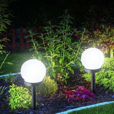Factory Direct Supply Outdoor Decorative Lighting Courtyard Spherical Ground Lawn Lamp Solar Led Round Bulb Garden Light