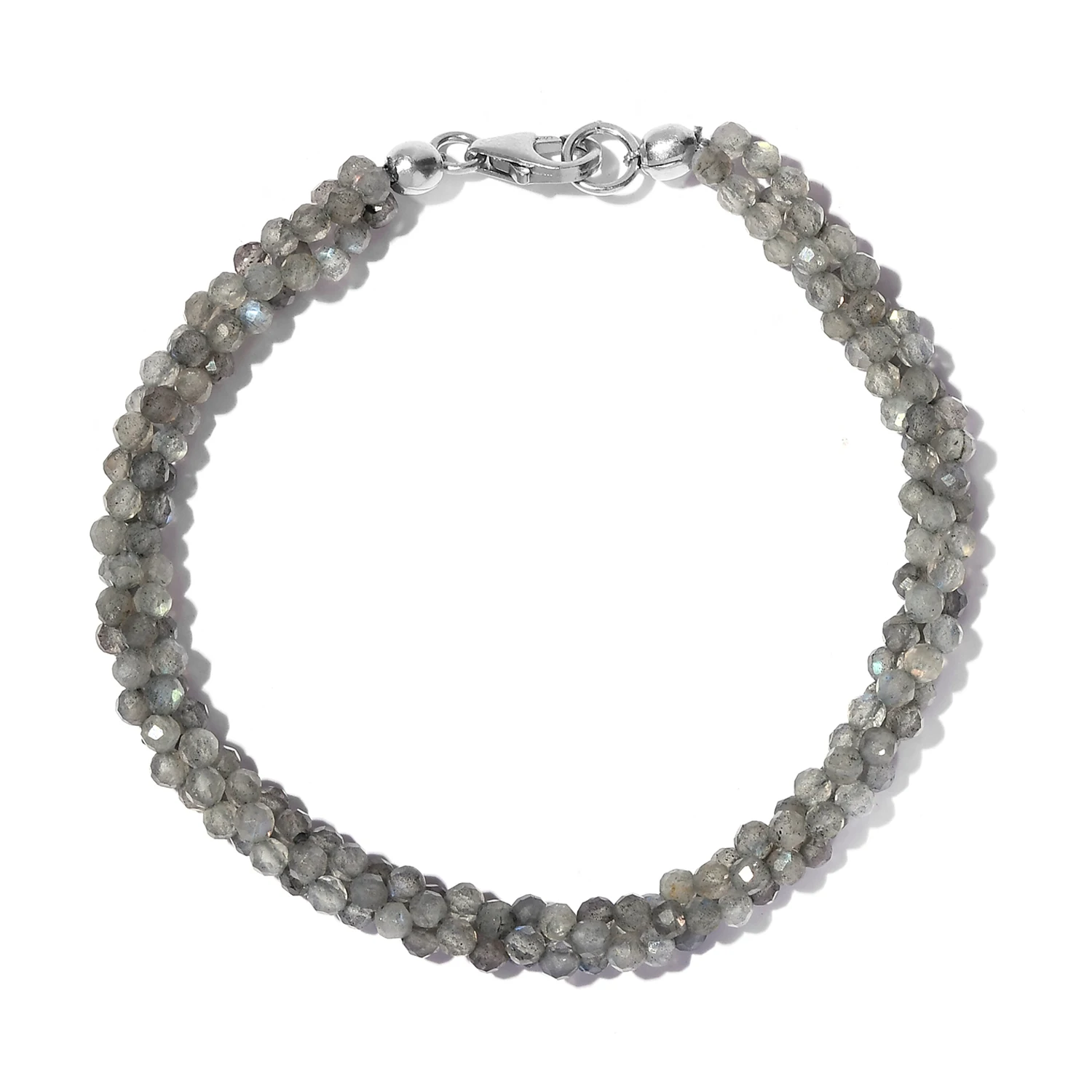 Ankur Treasure Chest Malagasy Labradorite Twisted Beaded Bracelet in Sterling Silver Gemstone Beads High Quality Wholesale Price