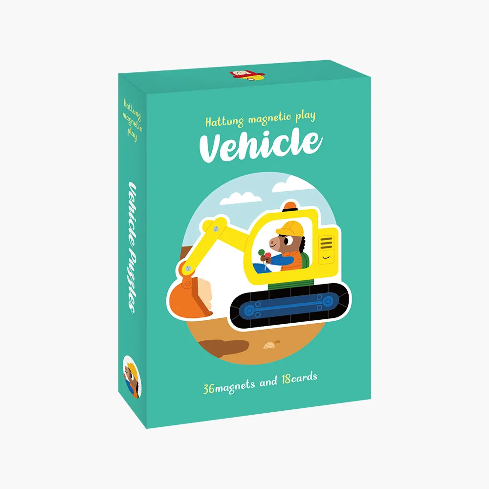 [Chum Education] Premium Magnetic Educational Material with magnets and utilization cards Hattung Magnetic Play (Vehicle)