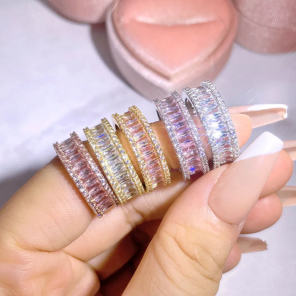 925 sterling silver custom rectangle shape stack rings gold plated no tarnish rainbow colorful neon 925 silver rings for women