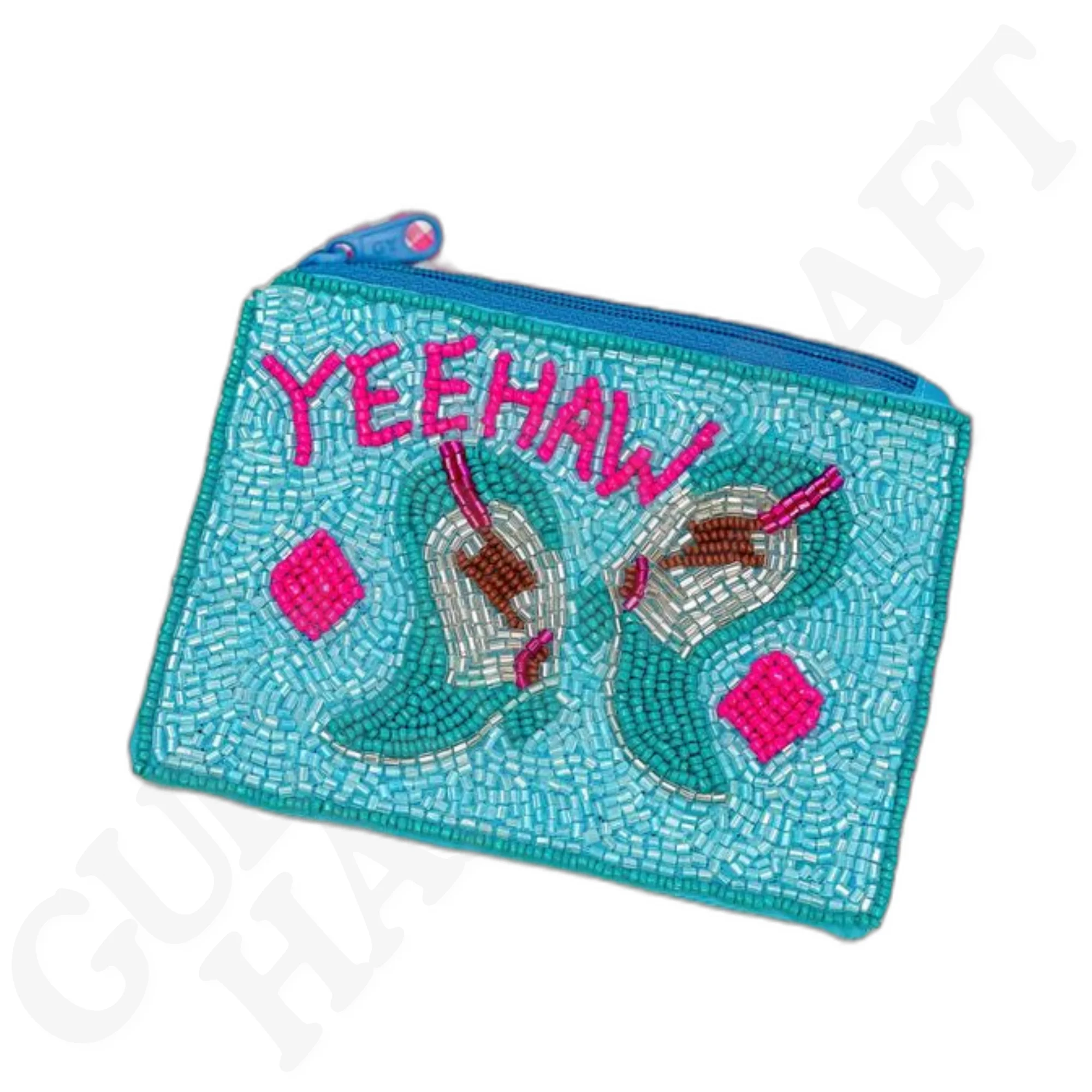 Handcrafted BOOMER SOONER Beaded Coin Purse Stylish Fan Gear Accessory, Perfect for Organizing Coins, Cash & Small Essentials
