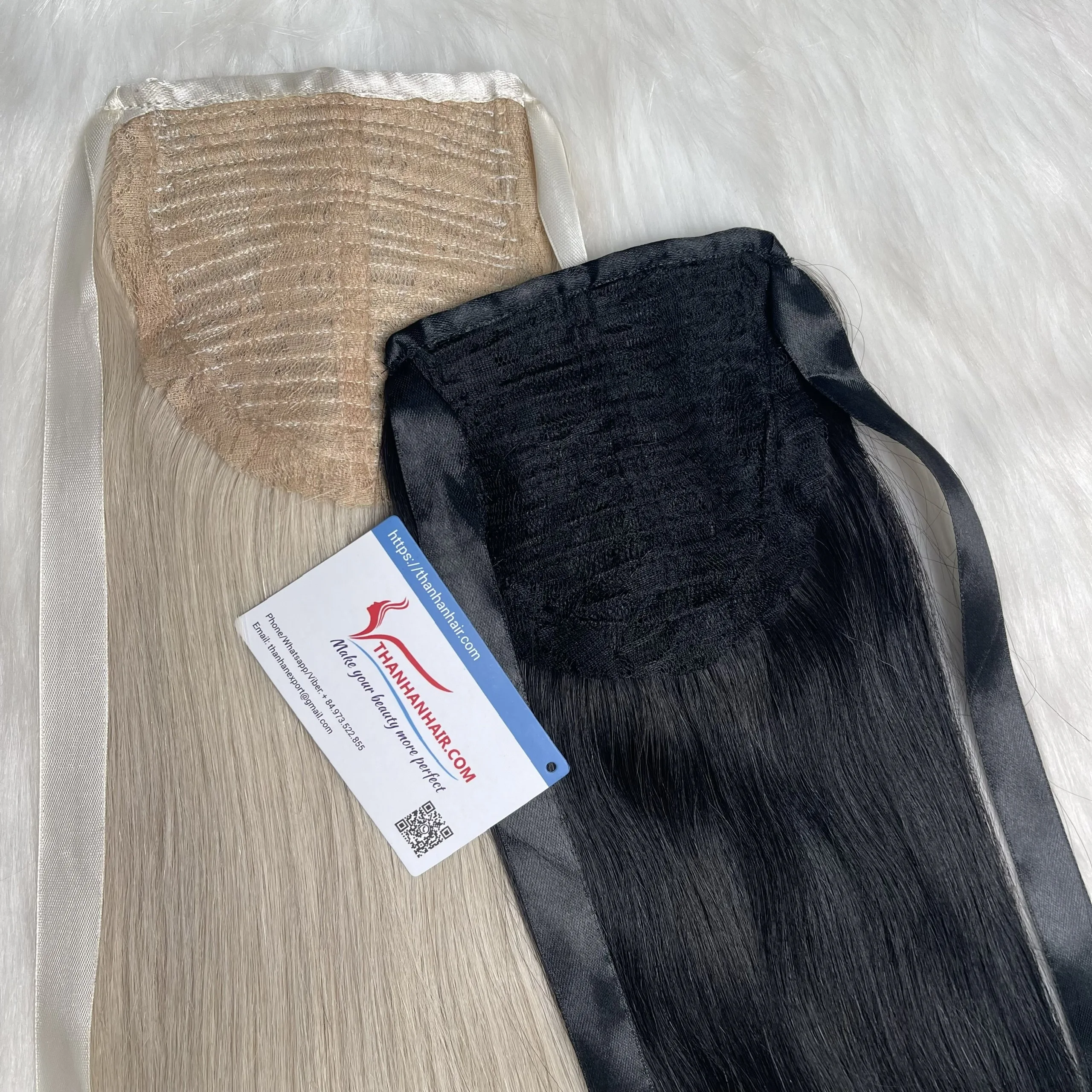 Ponytail human hair extensions professional high quality Vietnamese 100% human hair no synthetic fiber alibaba ready to ship