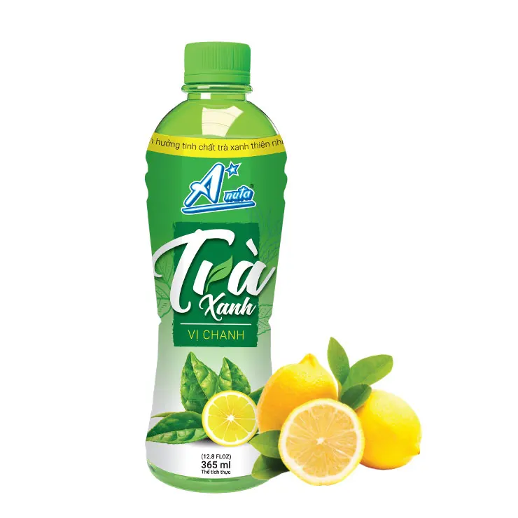 OEM Organic Instant Green Tea with Lemon 365ml Bottle 12.8 Floz Soft Drink from Vietnamese Manufacturer New Product