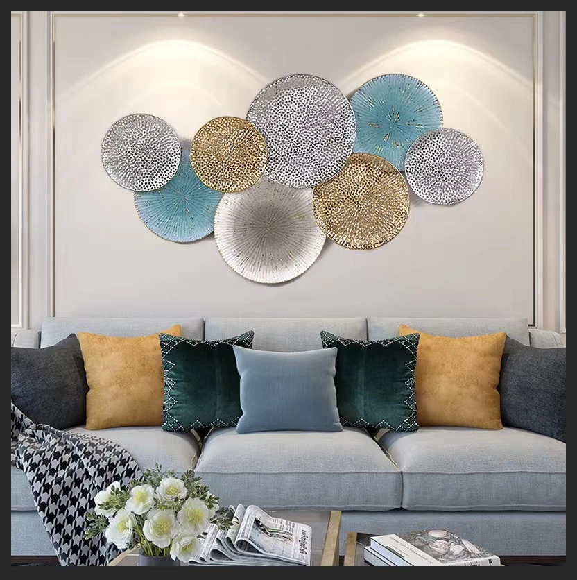 Wholesale Premium Quality Royal Embossed Design Modern Metal Wall Art Home Decor Multi Color For Living Room Decoration