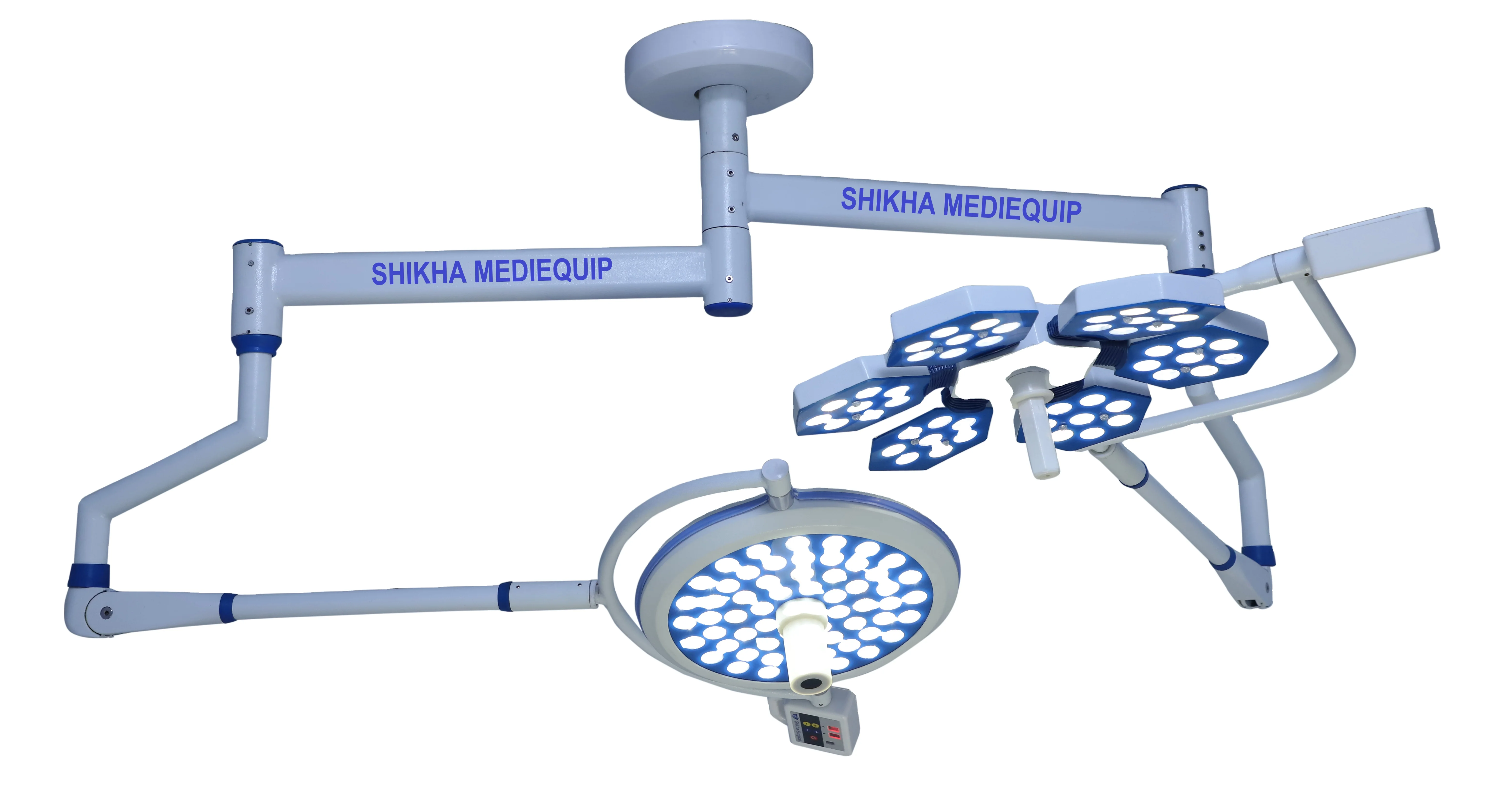 MEDICAL Double Dome Ceiling Mounted Surgical Shadowless LED Operating Light With Camera operational