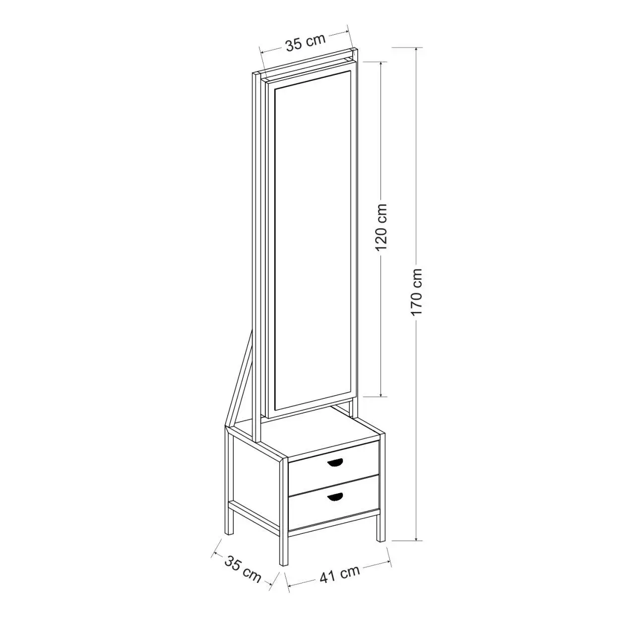 ELEGANTE MIRRORED JEWELRY CABINET - White European