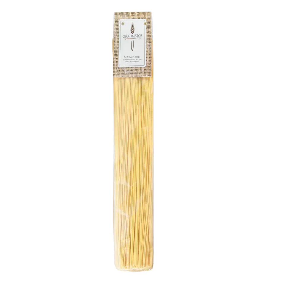 Wholesale Transparent Bag Packaging High Quality EAC Certification Food Grade Durum Flour Long Spaghetti