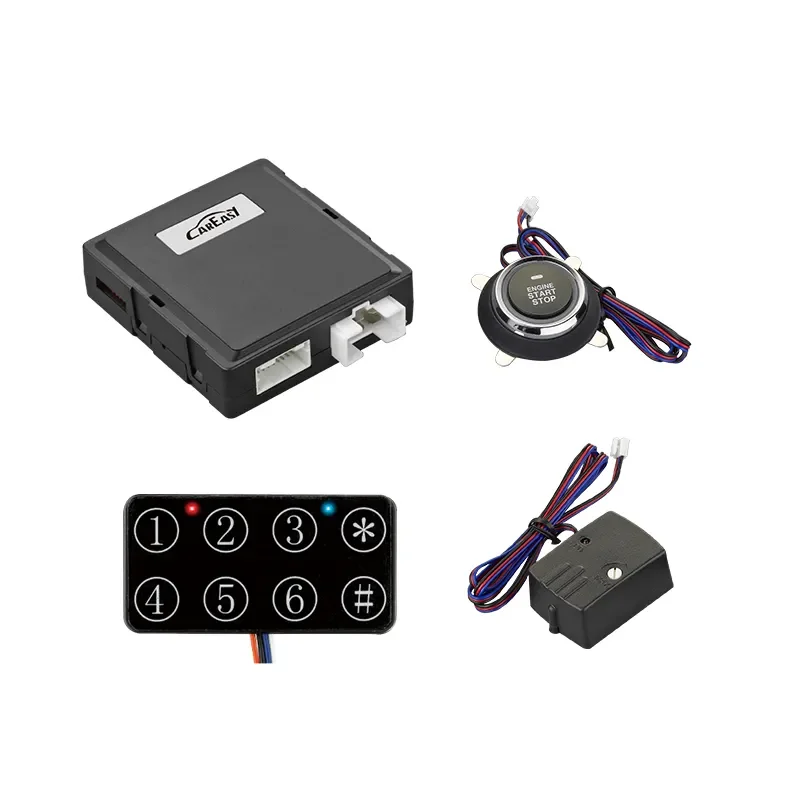 Высококачественная система автосигнализации CarEasy с кнопкой запуска двигателя, работает с оригинальным пультом дистанционного управления