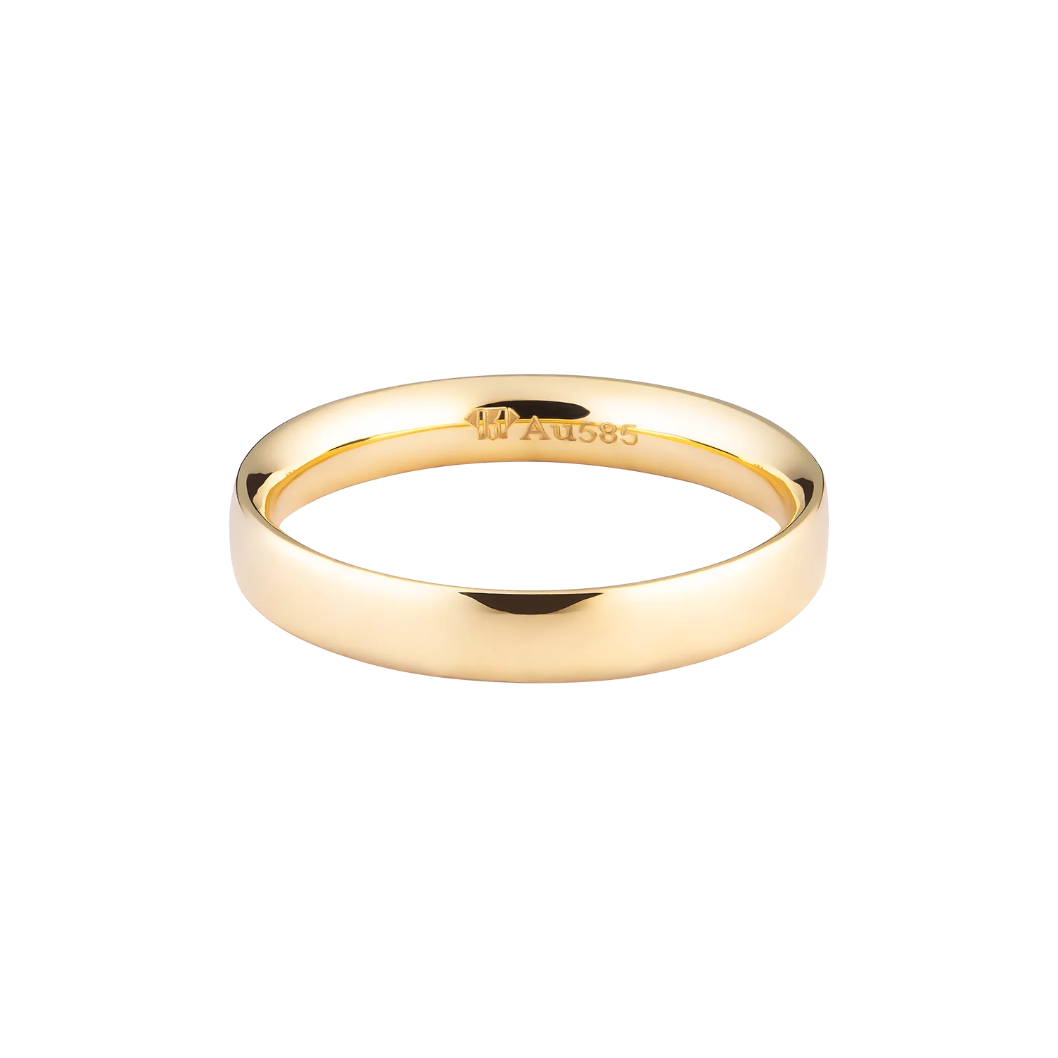 Simple elegant Plain wedding rings yellow gold 14k pure gold half round wedding ring comfort fit NC736 Huy Thanh Jewelry
