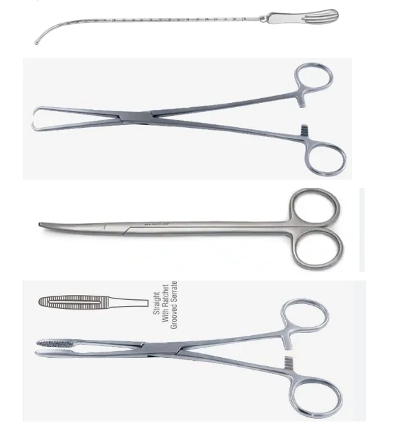 Stainless Steel Disposable IUCD Instrument Set Gross Maier Dressing Forceps Metzenbaum Scissors Pozzi Forceps high Uterine sound