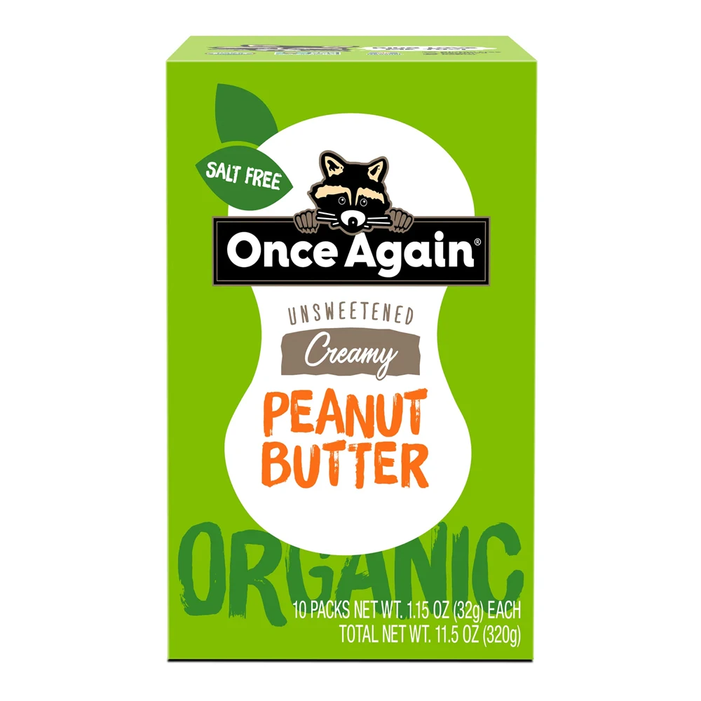 Premium Quality Organic Peanut Butter Salt Free Unsweetened Non GMO Gluten free Vegan and Kosher Certified Pack of 10