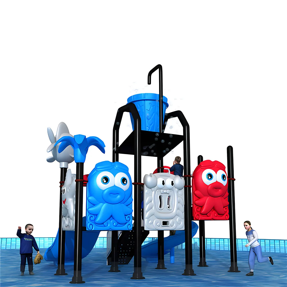 Children Park Aqua Play Water Park Children Playground Play Equipment Fiberglass Water Slide