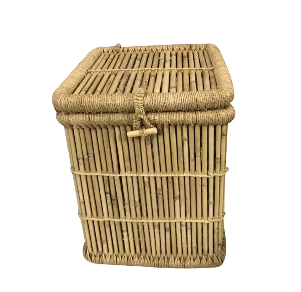 Classy look Handmade Bamboo Laundry /Hamper Basket For Home Useful (Medium Size) in good price from Indian manufacturer