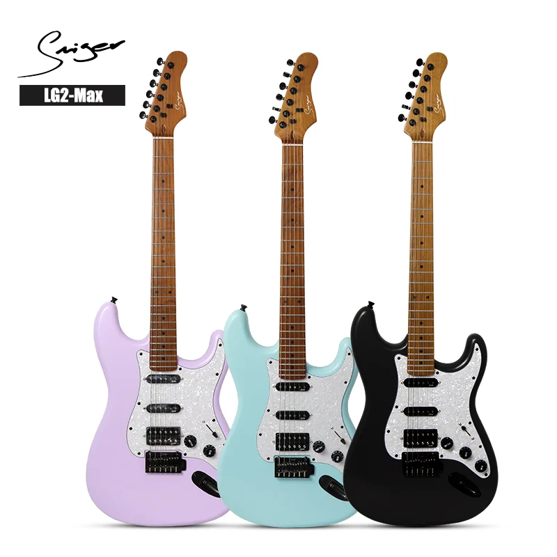 Wholesale 22 Rounded End Frets Roasted Maple Fingerboard & Neck Full Size ST Guitar Electric