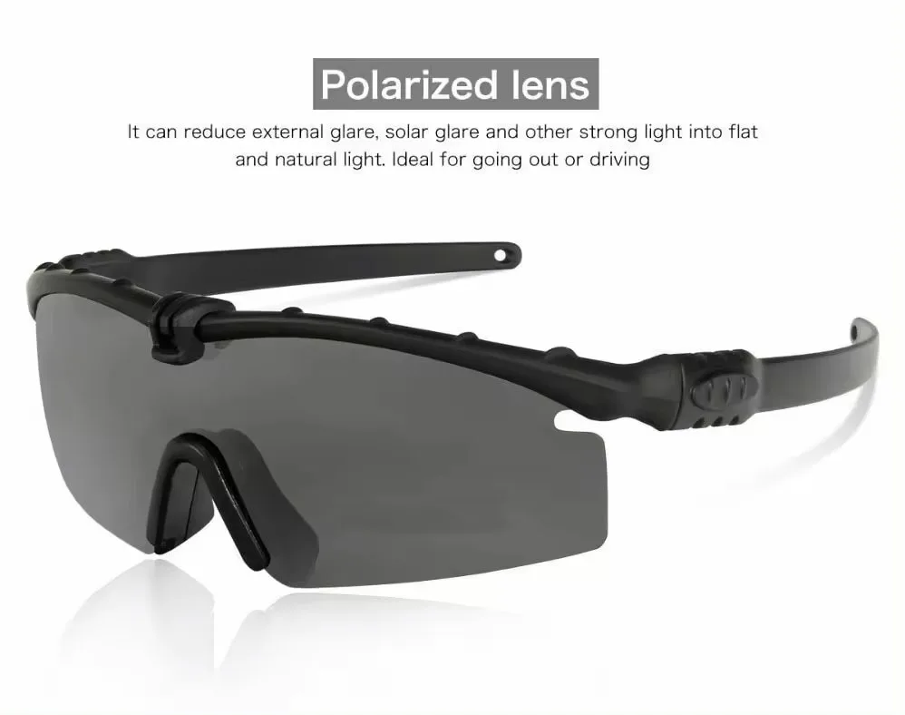 Tactical Eyewear 3 Interchangeable Lenses Outdoor Unisex Shooting Glasses Tactical Polarized Riding Goggles