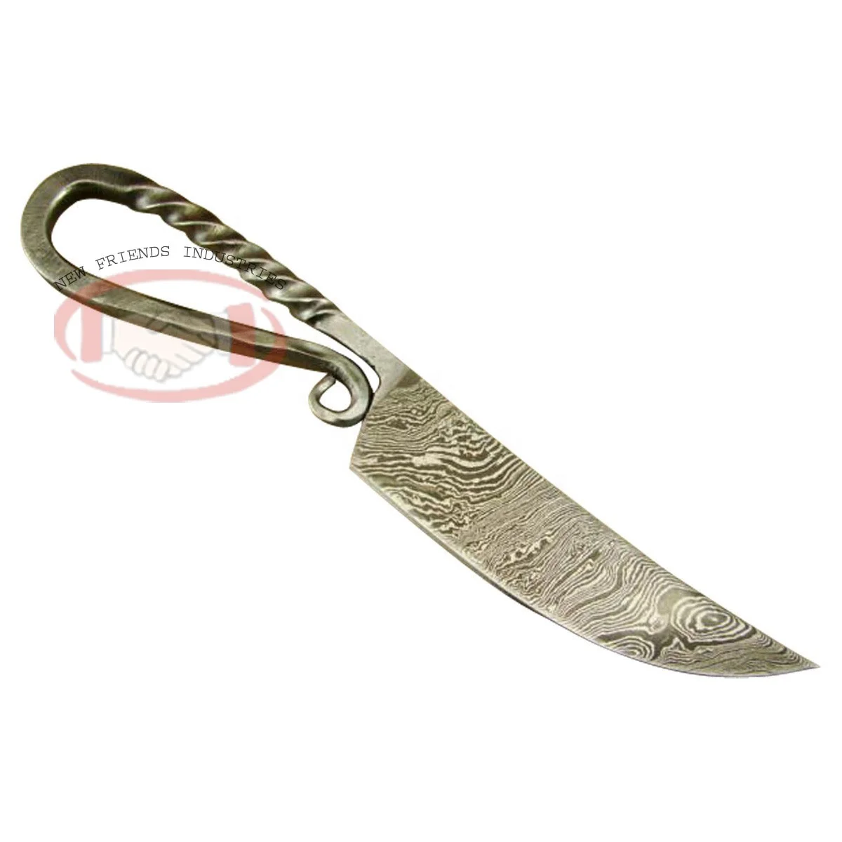 Высококачественный ручной Кованый дамасский Универсальный нож средневековый витой кухонный Викинг с кожаными ножнами