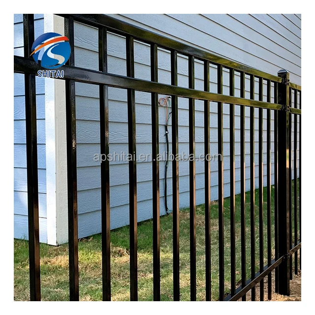 sustainable metal steel fence flat top farm fence panels galvanized steel protective flat top fence decorative black yard