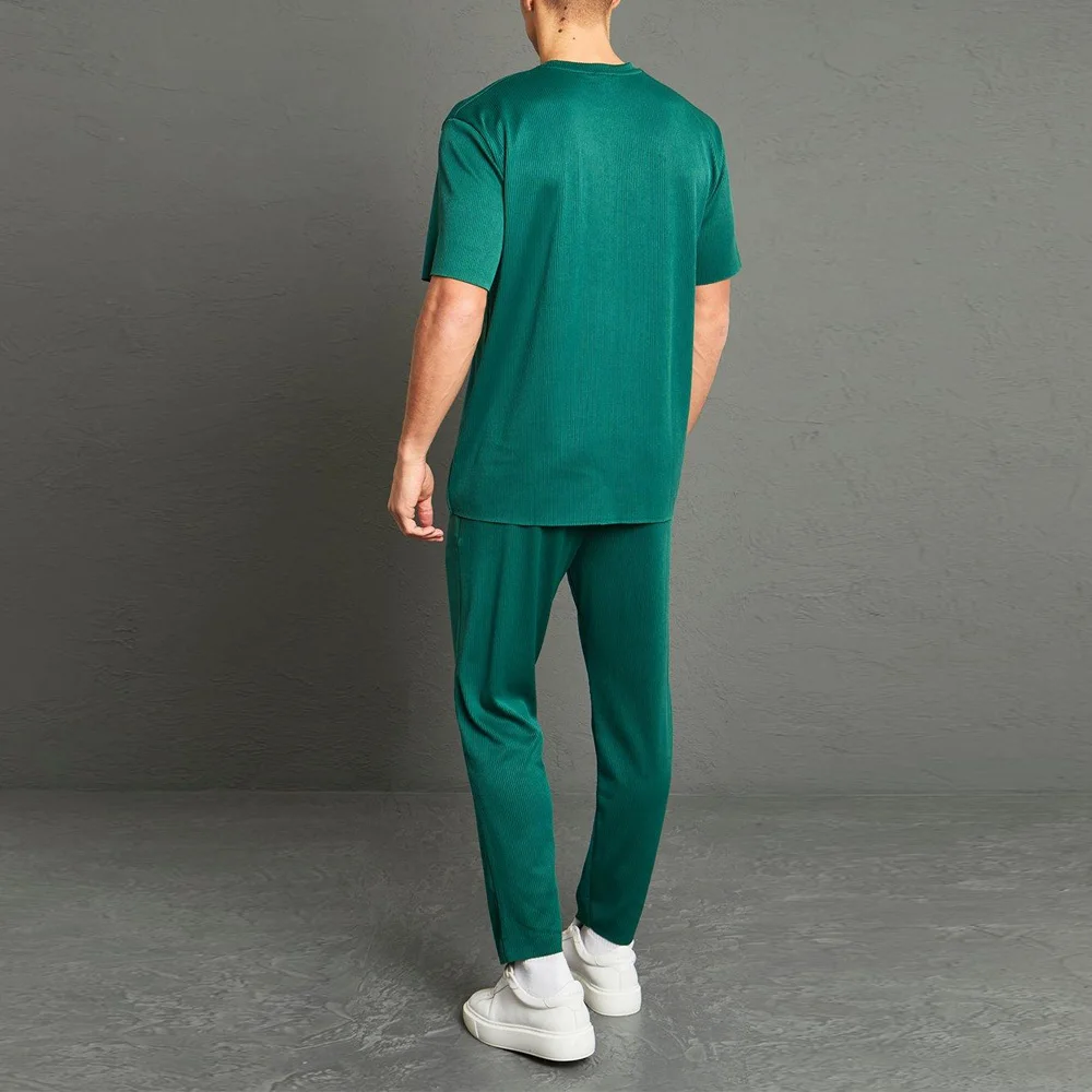 Wholesale Price Summer Wear Clothes 2023 Tracksuits For Boys / High Quality Stylish Boys Two Piece Pleated T-shirt & Jogger Sets