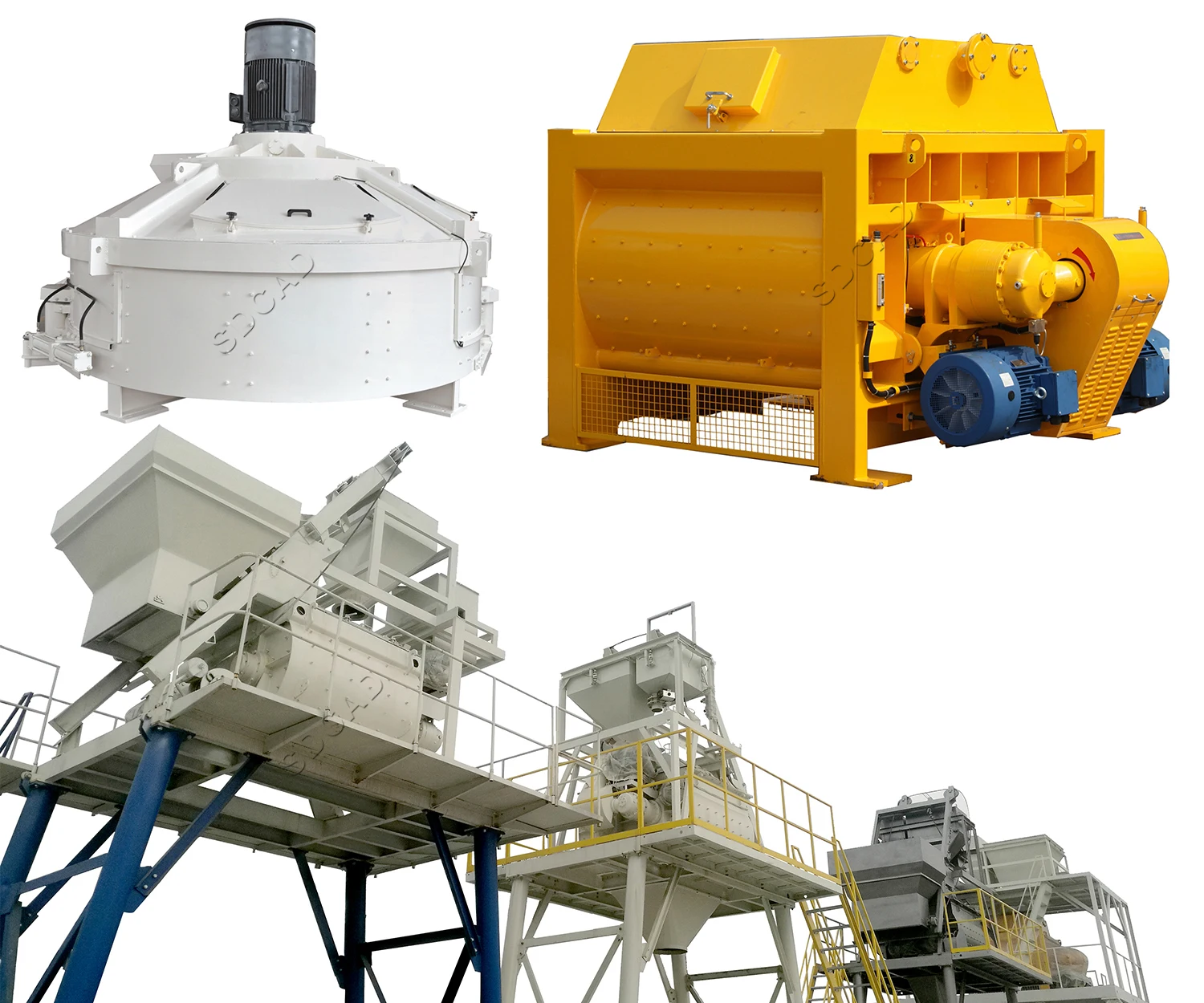 High Efficiency JS750 Forced Twin-shaft Concrete Mixer Automatic Ladder Loading JS500
