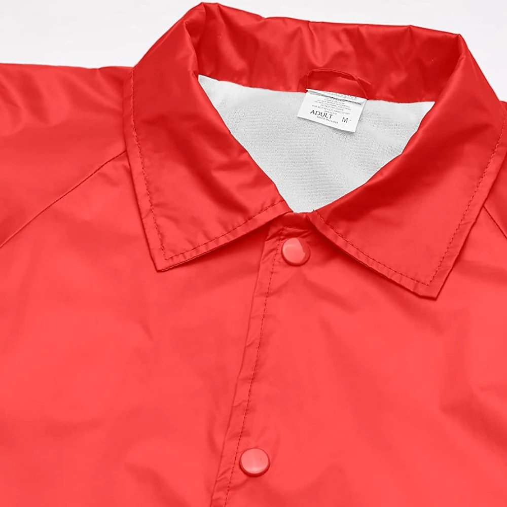 Wholesale Durable Coaches Jacket Water-Resistant Nylon Polyester Front Pockets Button Closure Outdoor Field Usage Coaches Jacket