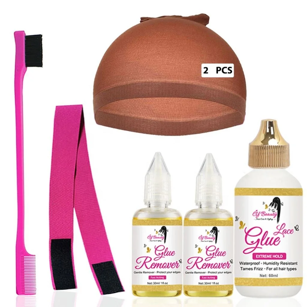 Wig Lace Glue  Adhesive Solvent Remover Hair Bonding Extension Tools Invisible Waterproof Wig Cap Melt Band Baby Hair Brush Kit