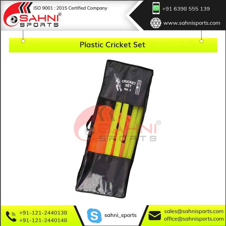 Good Quality Best Selling Light Weight Complete Plastic Cricket Set for Seniors and Juniors Available in Different Colors