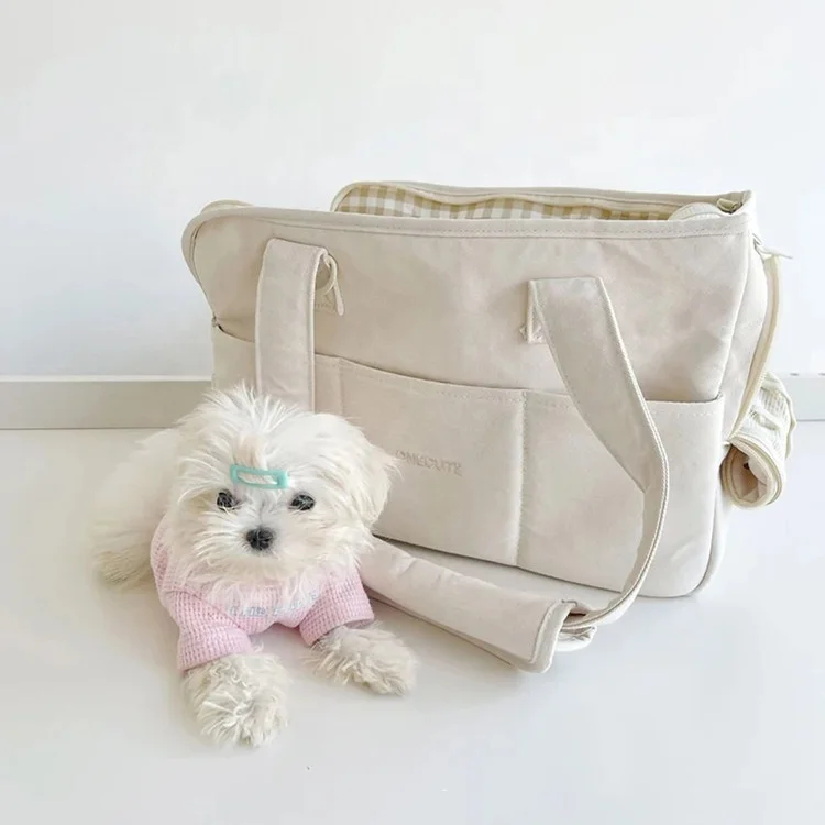 Cotton And Linen Dog Carrier Bag Breathable Pet Portable Bag