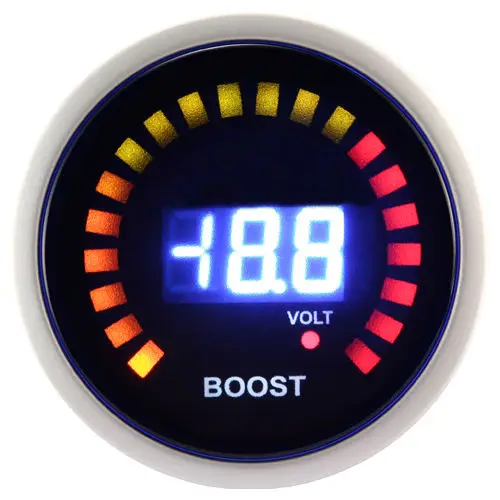 52mm digital black face blue LED car sensor turbo boost gauge 12V for car truck bus