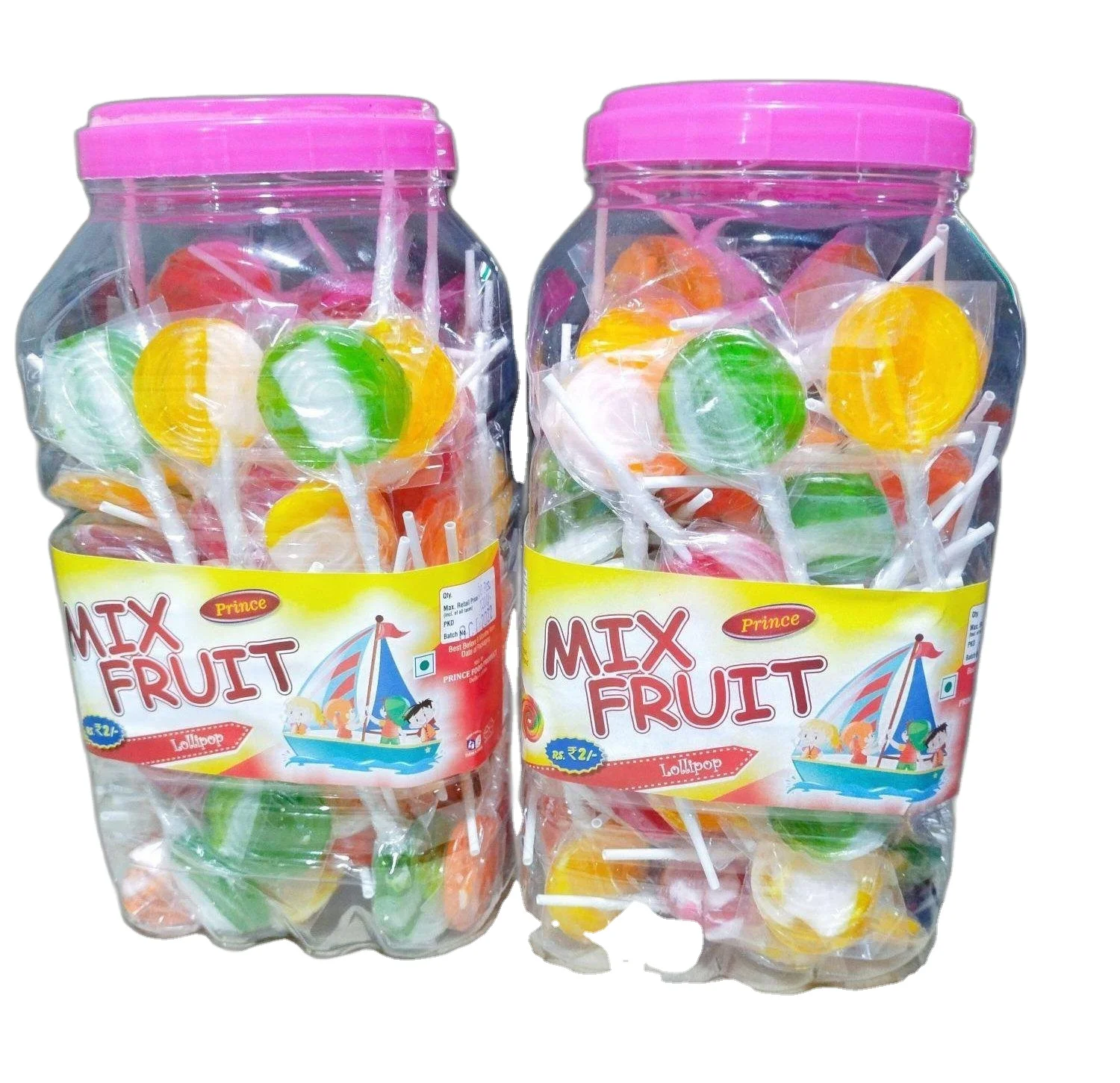 Wholesale  Factory Direct Sale 150 canned fruit lollipop hard candy assorted candies fruit candy ball lollipop