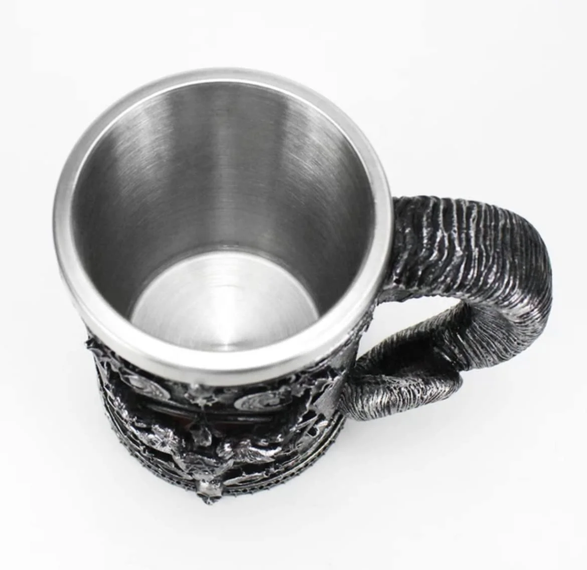 Drinking Mug Double Wall Stainless Steel Resin Gothic Helmet Beer Mugs Knight King Tankard Dragon Wolf Cup for home & Hotel
