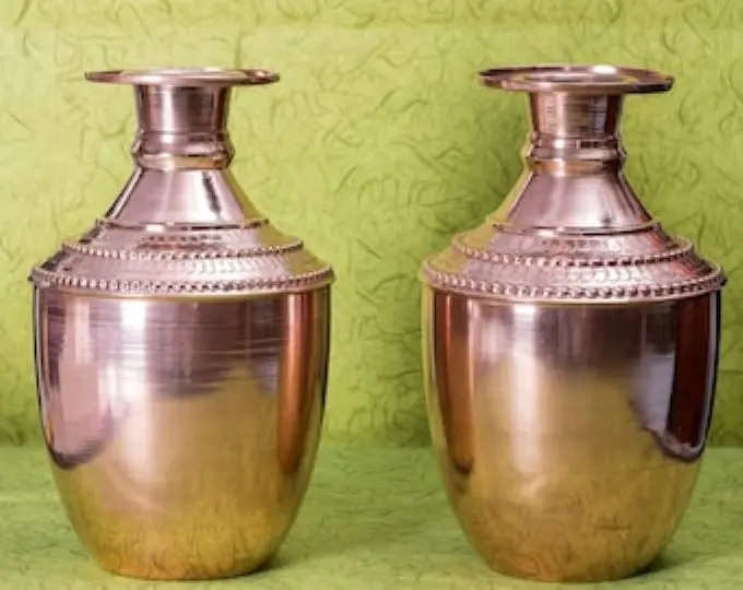 Decorative Copper Pure Kalash for Pooja German Silver Kalash, Pot  Chandi Plain Lota Sangli Kalasha for Puja (200gm)