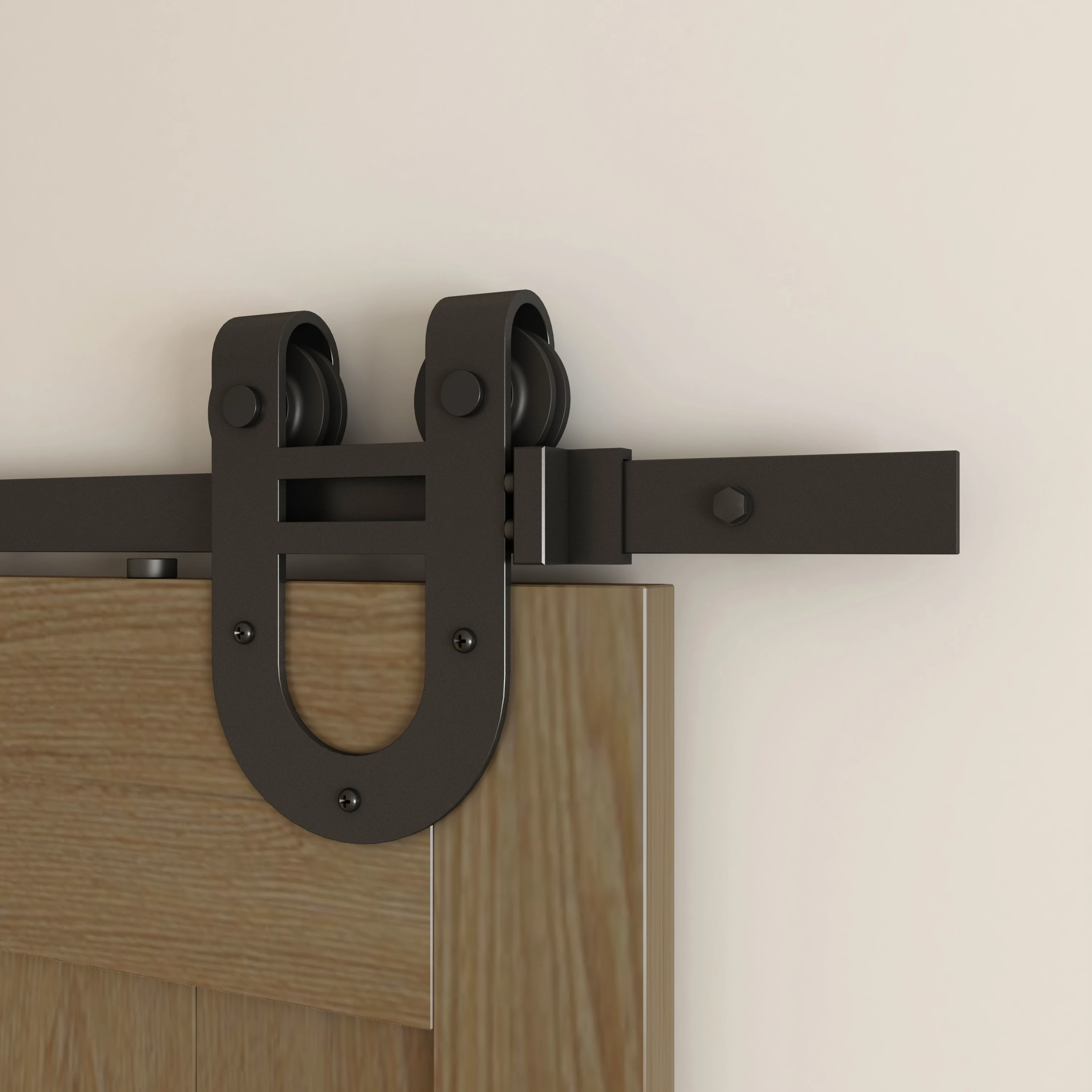 U-shape Double Wheel Roller Modern Sliding Barn Door System