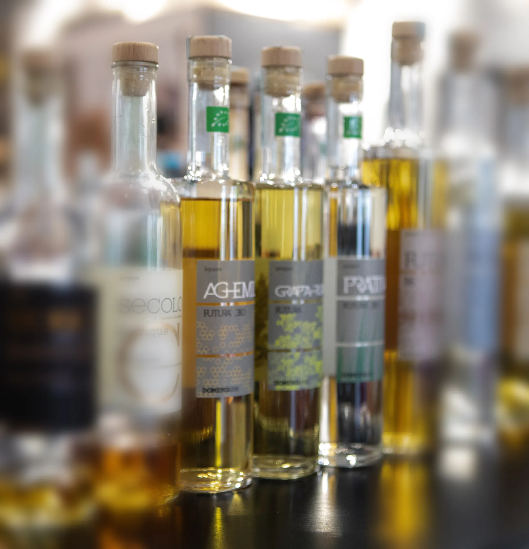 Premium Italian Organic FUTURA BIO Grappa alla Ruta 50 cl glass bottle