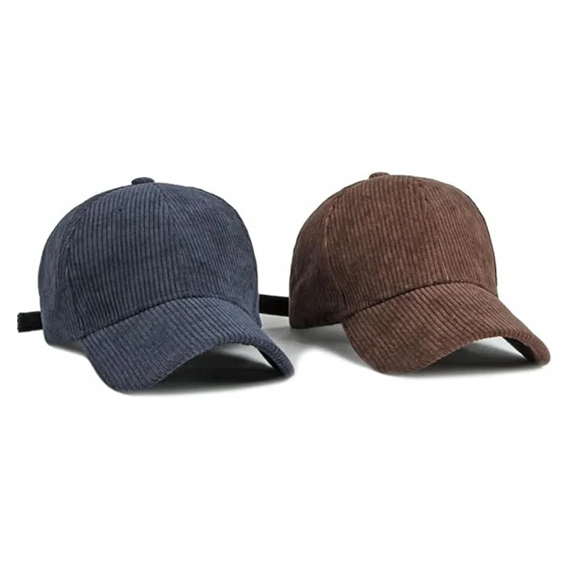 Bulk Recycled Purple Cheap Fitted Winter Outdoor Sport Corduroy Cap 6 Panel Unstructured Snapback Hats Corduroy Hat Rope
